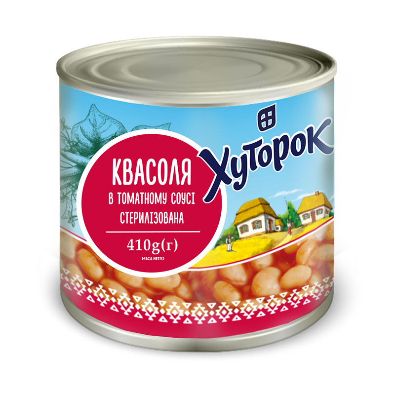 Квасоля в томатному соусі Хуторок 425 мл