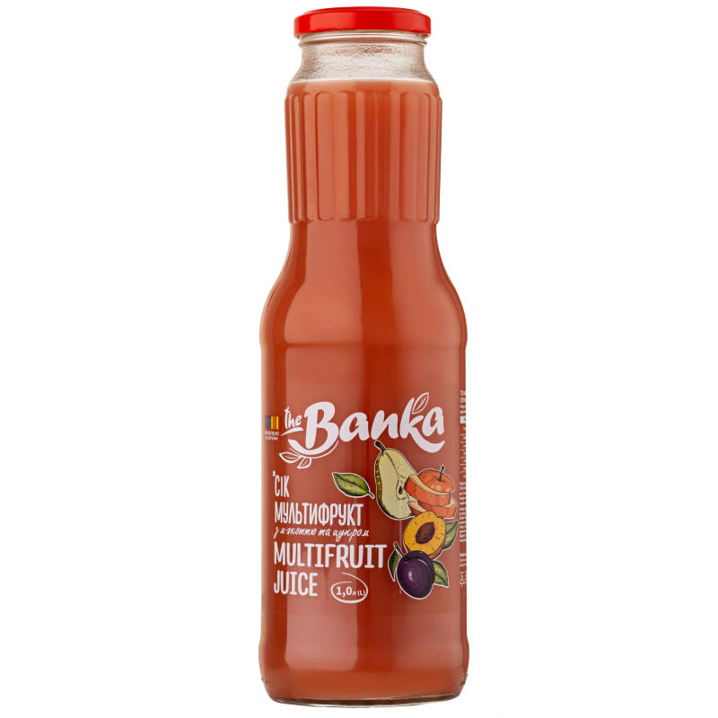 СІК МУЛЬТИФРУКТОВИЙ З МЯКОТТЮ  ТМ "The Banka" 1л