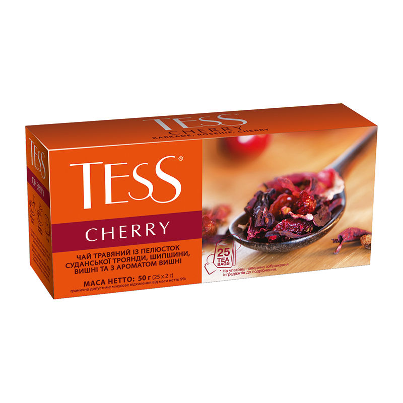 Чай пакетований TESS Cherry, herbal tea 25 шт
