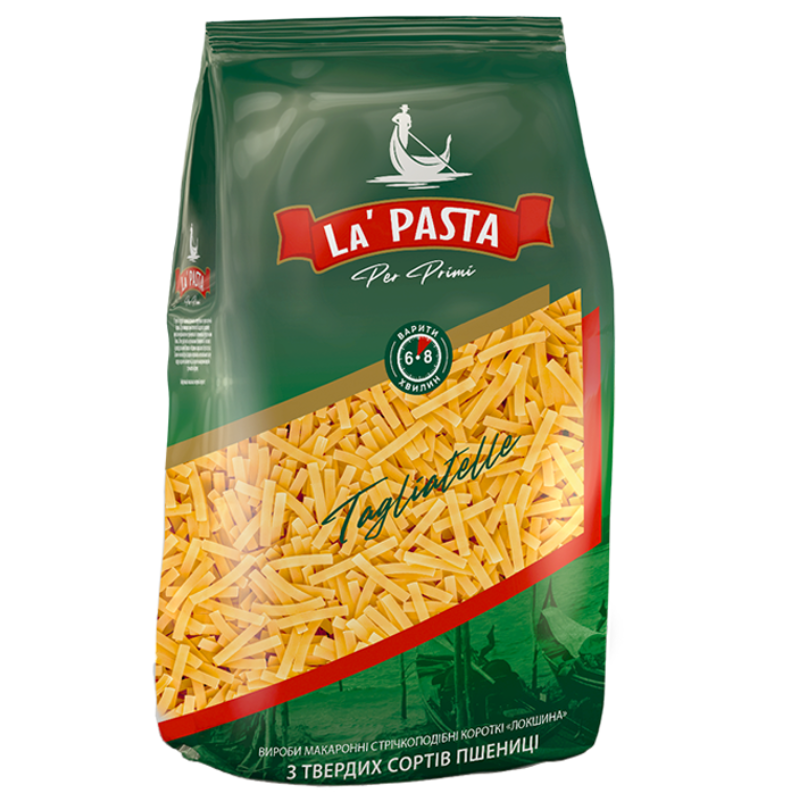 Вироби макаронні стрічкоподібні короткі "Локшина" ТМ «LA PASTA PER PRIMI» 400г