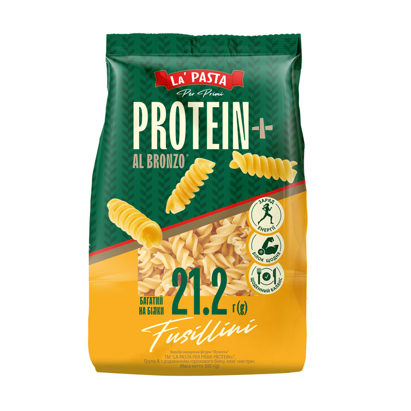 Вироби макаронні "Fusillini" ТМ "LA' PASTA PER PRIMI PROTEIN+" Група А з додаванням горохового білку